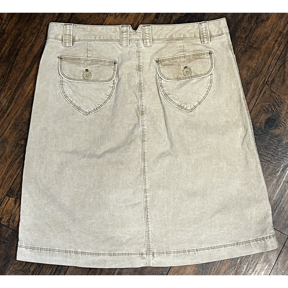 Gap Stretch Beige‎ Corduroy Skirt, Cute Pockets, Y2K, Women's Size 6